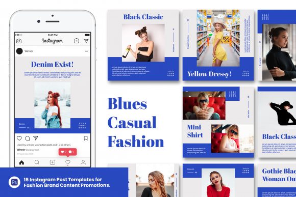 Download Blues Minimalist Fashion Instagram Post - Fashion Collection