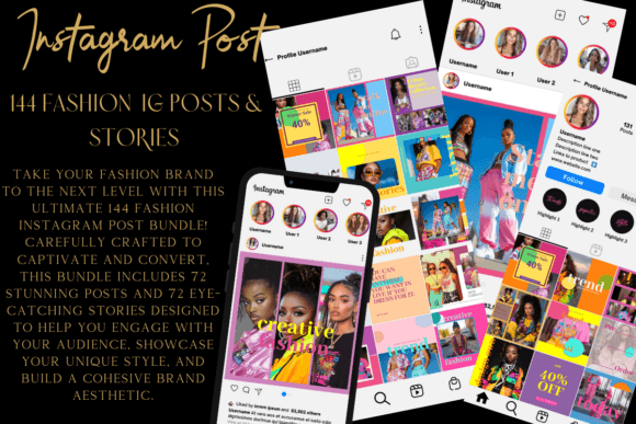 Download 144 Fashion Instagram Post Bundle - Fashion Collection