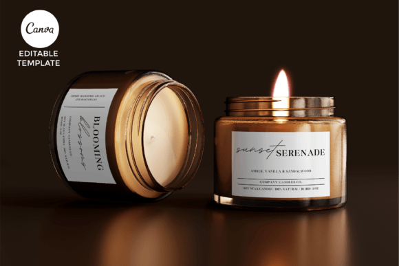 Download Modern Black White Candle Label Template - Modern Collection