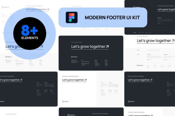 Download Modern Footer UI Kit for Figma V.01 - Modern Collection
