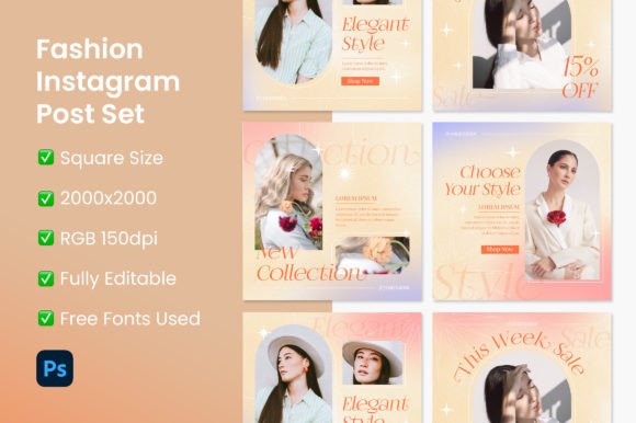Download Fashion Instagram Post Set - Fashion Collection