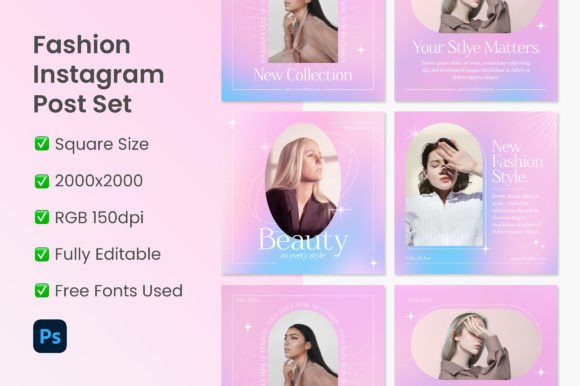 Download Fashion Instagram Post Set - Fashion Collection