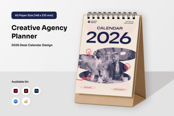Download Modern Agency Desk Calendar 2026 - Modern Collection