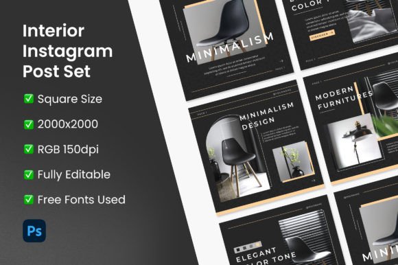 Download Modern Interior Instagram Post Set - Modern Collection